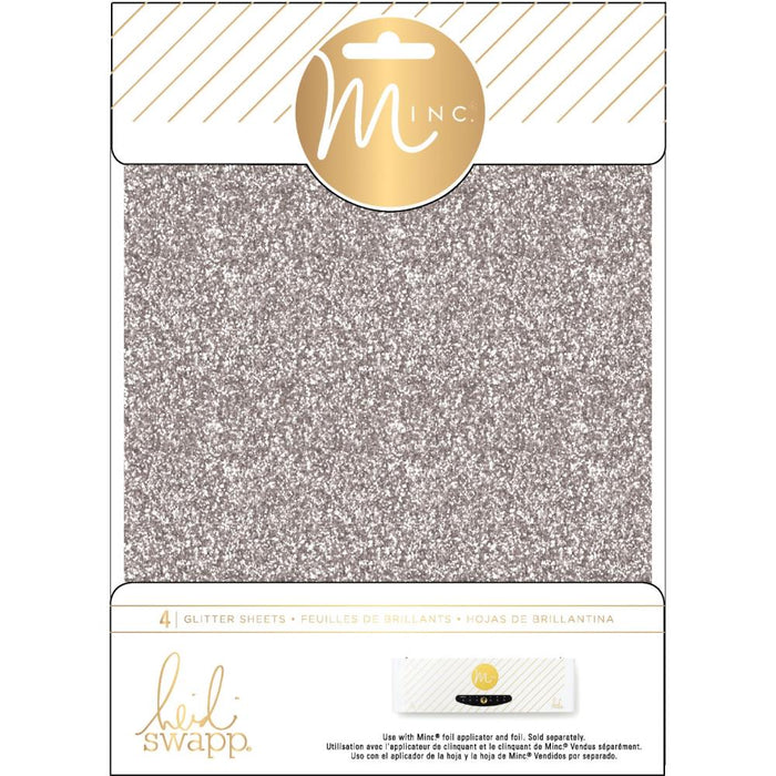 Heidi Swapp - Minc Glitter Sheets 6X8 4/Pkg. A glitzy finish to projects with glitter foil sheets! Available at Embellish Away in Bowmanville Ontario Canada.