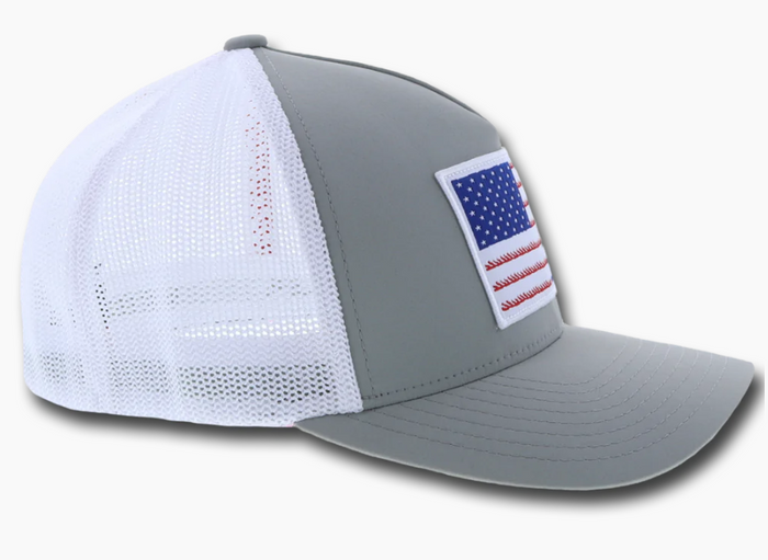 Hooey 1906-GYWH "Liberty Rope" American Flag Grey and White Flex Fit Snapback Cap