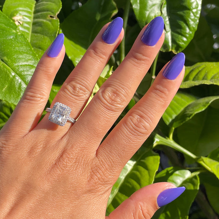 House of O&J - Press-On | Medium | Almond showing vibrant deep purple false nails for an easy at home manicure