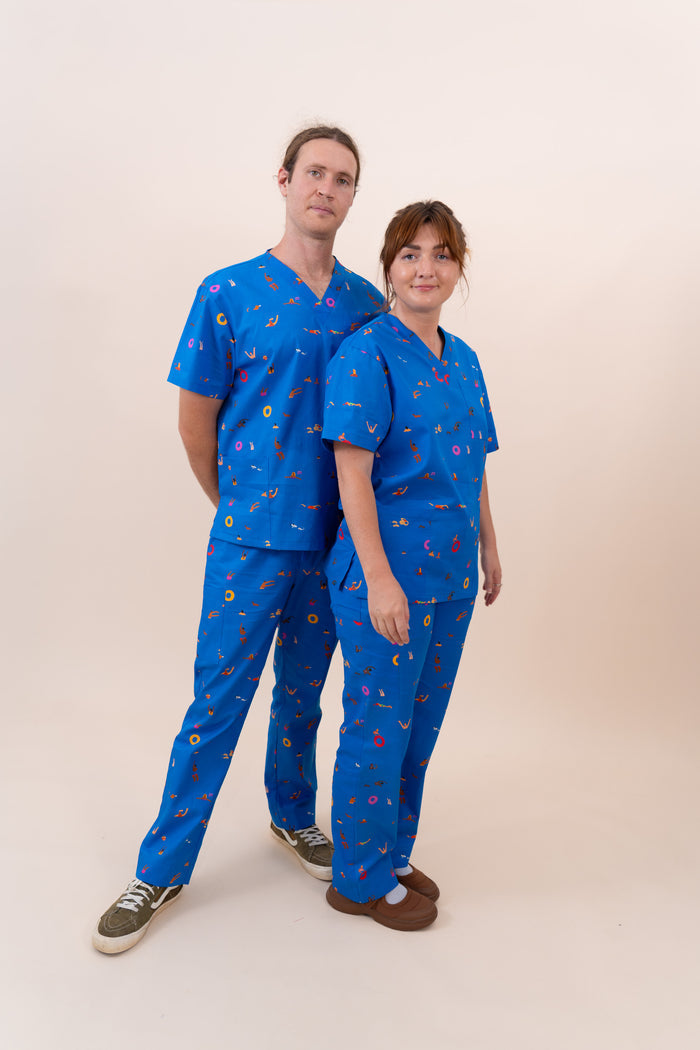 Imperfect Summer Swims - Unisex Printed Scrub Pants