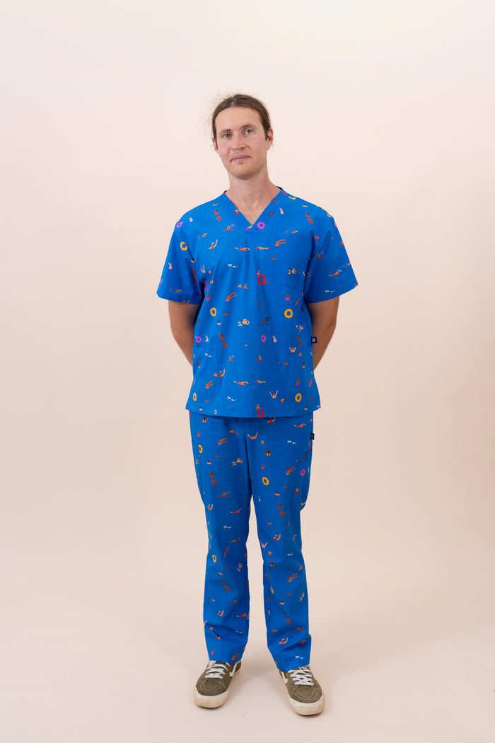 Imperfect Summer Swims - Unisex Printed Scrub Pants