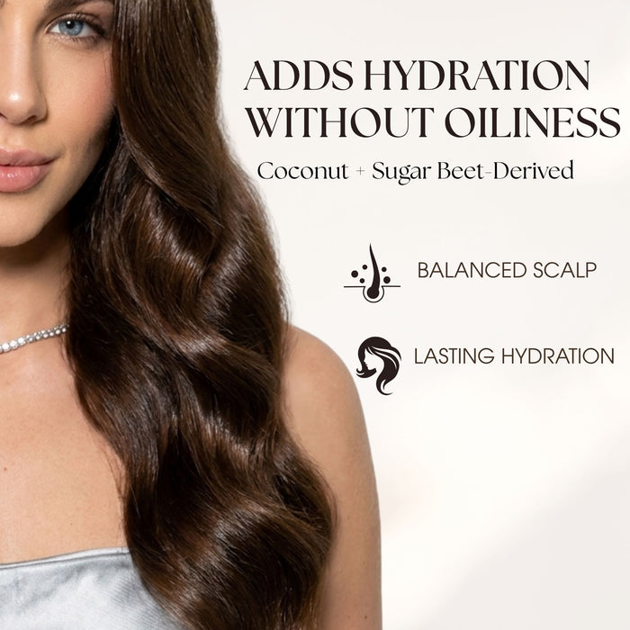 Adds Hydration Without Oiliness Coconut + Sugar Beet-Derived, Balanced Scalp, Lasting Hydration