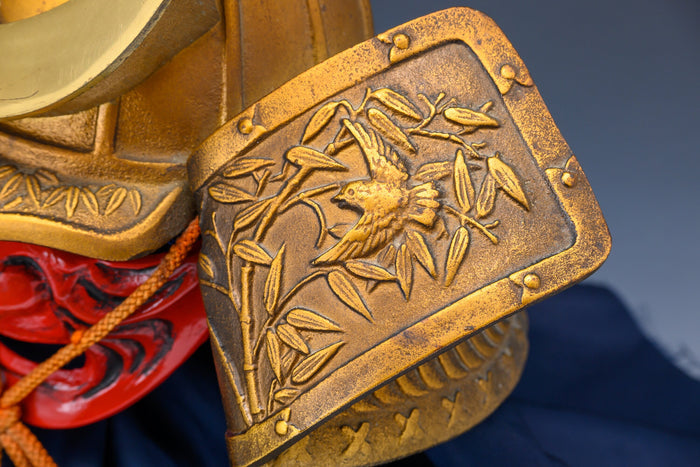 Japanese Old Vintage Samurai Helmet Middle Size  -Shikanosuke Kabuto with a Mask- Tsushima