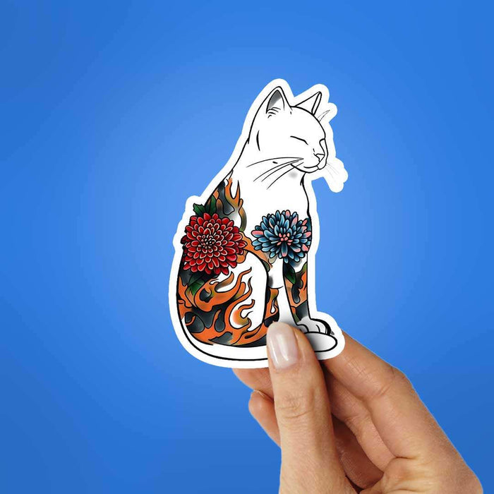 Japenese Cat Sticker - Stickers | STICK IT UP