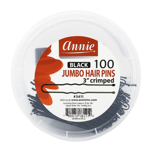Jumbo Hair Pins Crimped 3" 100pcs [Black] #3411