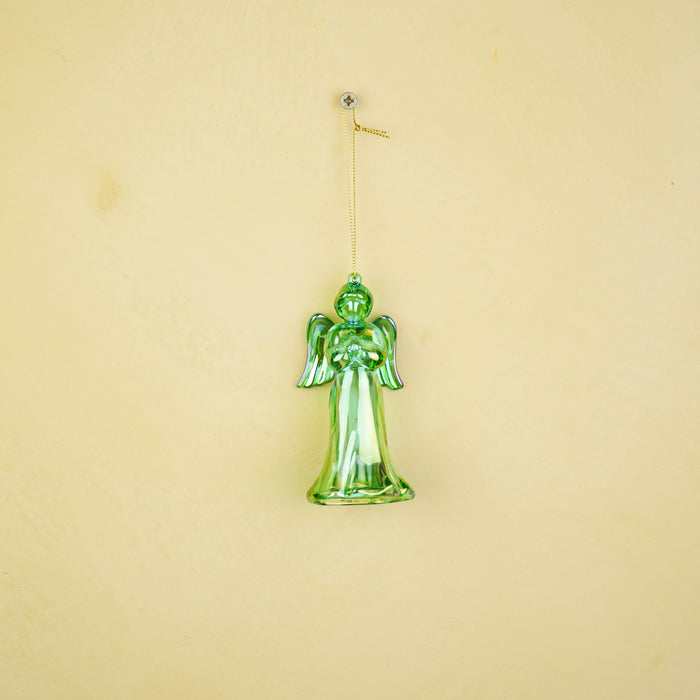 Kersthanger -  Engel - Kunststof - Groen -  6x5,5x11 cm