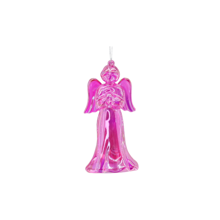 Kersthanger -  Engel - Kunststof - Roze -  6x5,5x11 cm