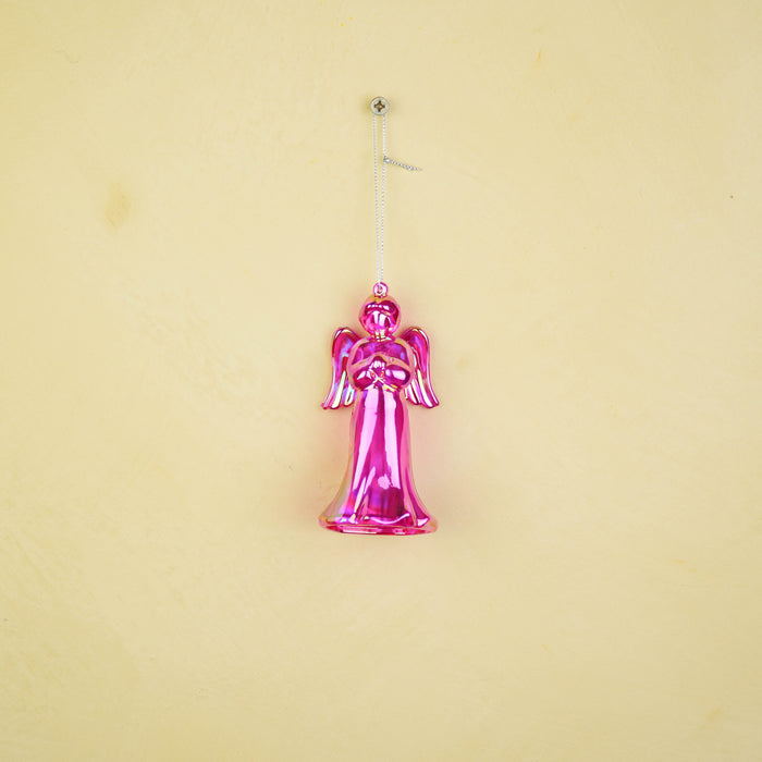 Kersthanger -  Engel - Kunststof - Roze -  6x5,5x11 cm