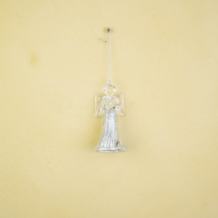 Kersthanger -  Engel - Kunststof - Zilver -  6x5,5x11 cm