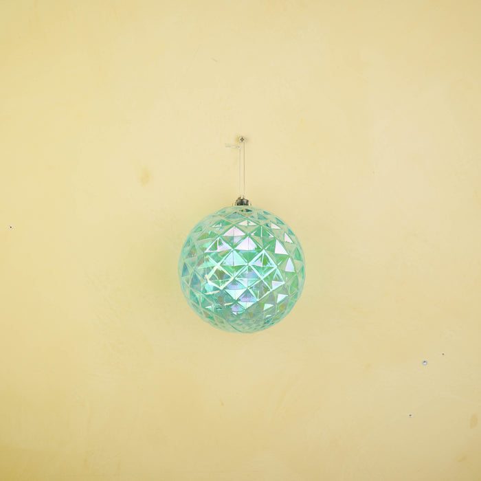 Kersthanger -  Kerstbal -  Kunststof - Blauw  - 15x15 cm