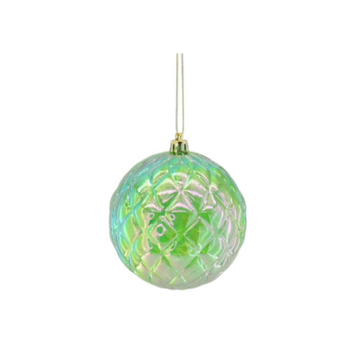 Kersthanger -  Kerstbal - Kunststof - Groen - 10x10cm