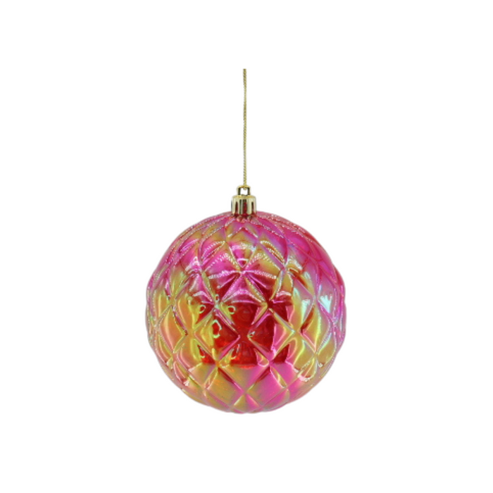 Kersthanger -  Kerstbal - Kunststof - Rood - 10x10cm