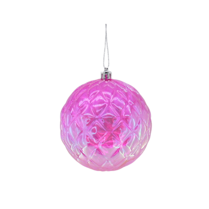 Kersthanger -  Kerstbal - Kunststof - Roze - 20x20cm