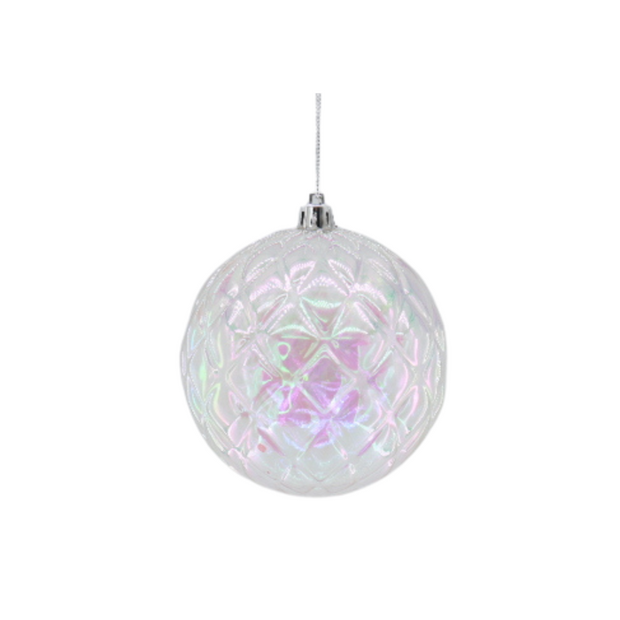 Kersthanger -  Kerstbal -  Kunststof Iridescent - 15x15 cm