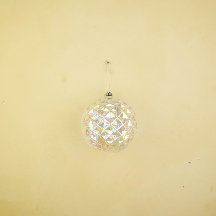 Kersthanger -  Kerstbal -  Kunststof Iridescent - 15x15 cm