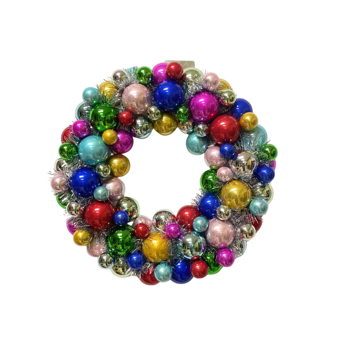 Kerstversiering -  Kerst Krans Kerstballen -  Kunststof -  Multicolour - 34x10 cm