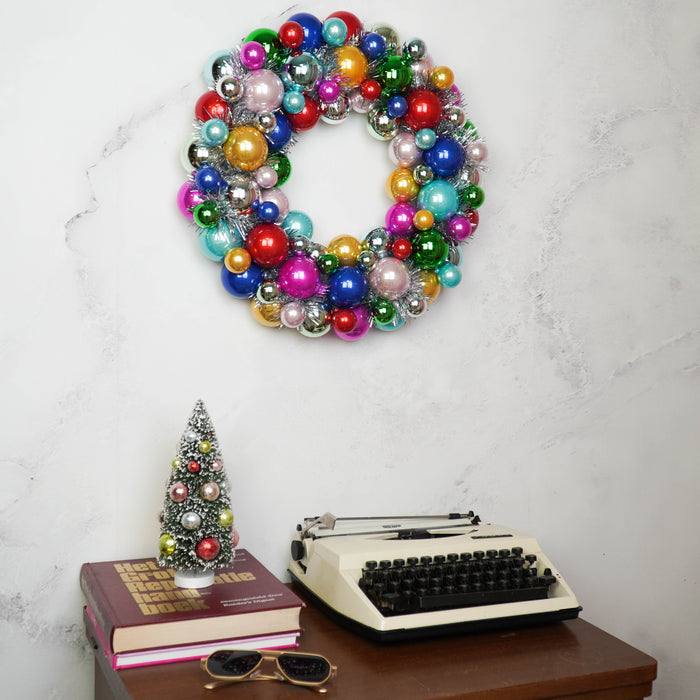Kerstversiering -  Kerst Krans Kerstballen -  Kunststof -  Multicolour - 34x10 cm