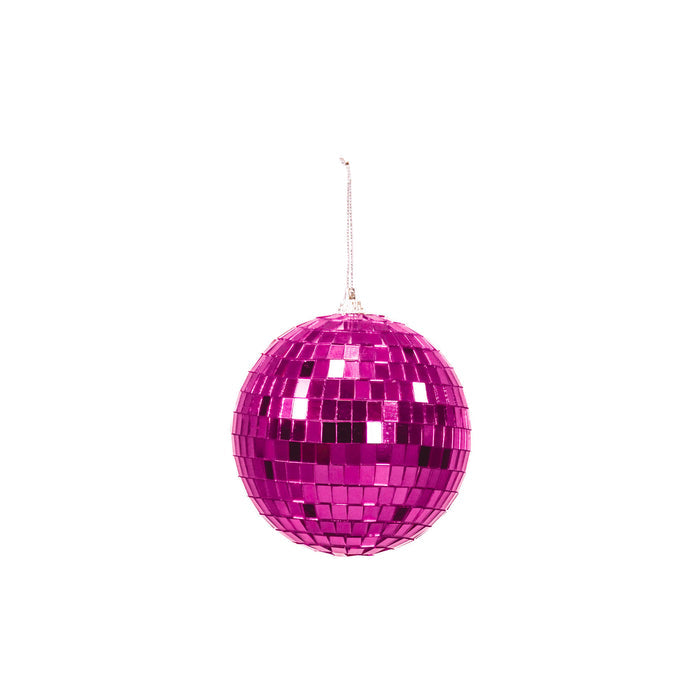 Kerstversiering -  Kersthanger - Discobal - Foam - Roze - 8x8x8cm