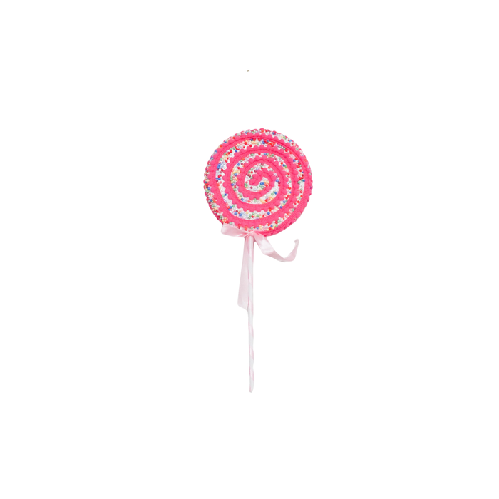 Kerstversiering - Lolly - Roze/ Geel -  Foam -  15x35cm