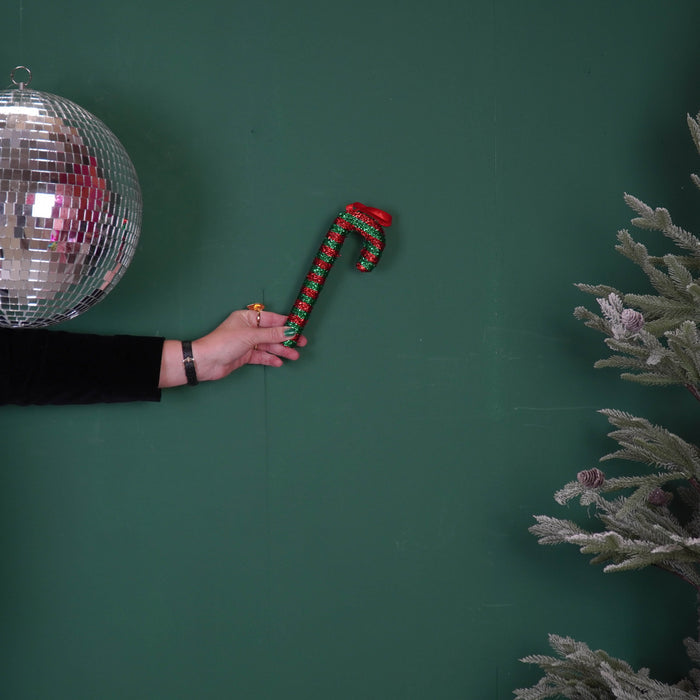 Kerstversiering - Zuurstok - Groen/ Rood - Foam -  21 cm