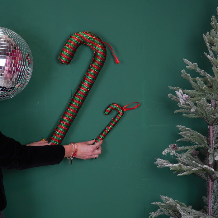 Kerstversiering - Zuurstok - Groen/ Rood -  Foam -  52 cm