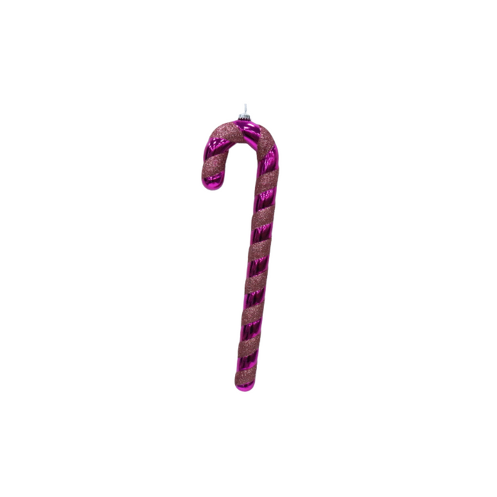 Kerstversiering -  Zuurstok -  Kunststof -  Roze/Rood  - 11x3x42 cm