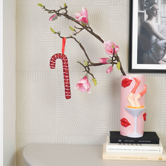 Kerstversiering - Zuurstok - Rood - Foam -  21 cm