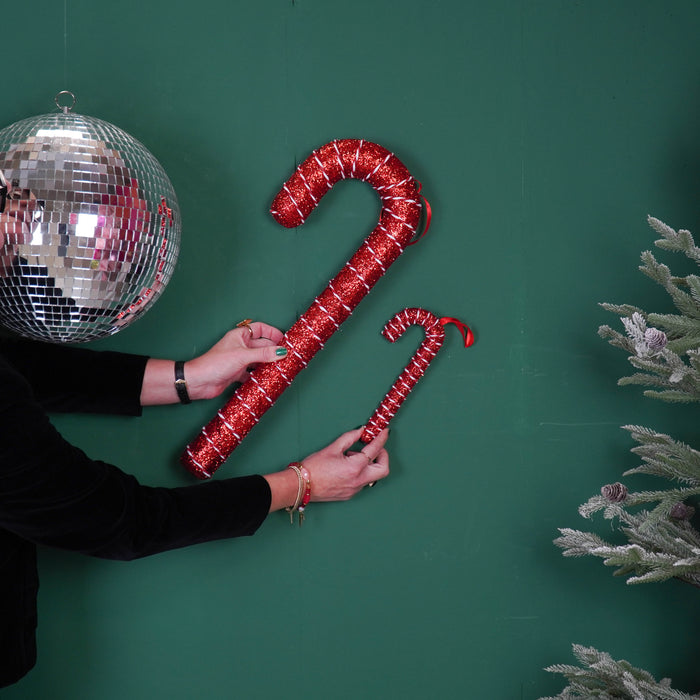 Kerstversiering - Zuurstok - Rood -  Foam -  52 cm