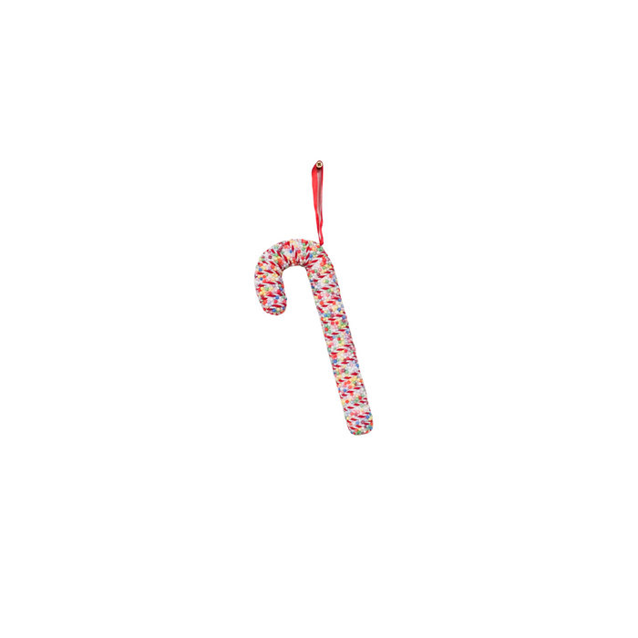 Kerstversiering - Zuurstok - Wit/ Discobal Dip - Foam -  21 cm