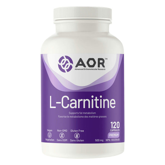 Bottle of AOR L-Carnitine 120 Capsules