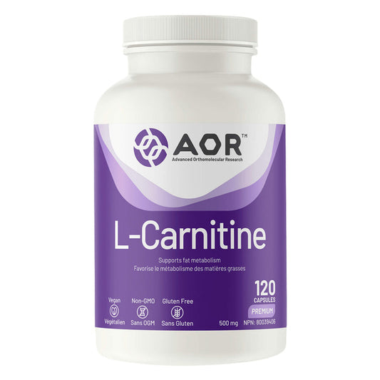 Bottle of AOR L-Carnitine 120 Capsules