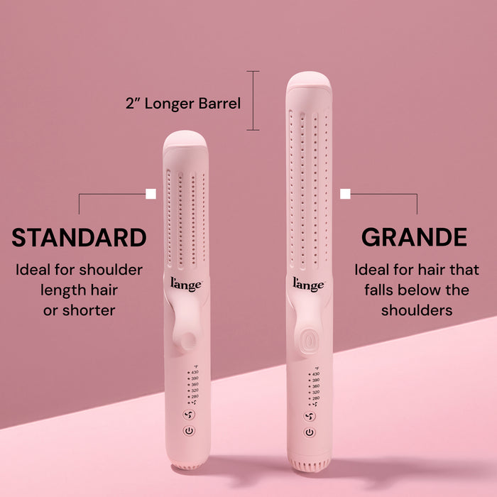Standard is Ideal for Shoulder Length Hair or Shorter. Grande is Ideal for Hair that Falls Below the Shoulders.