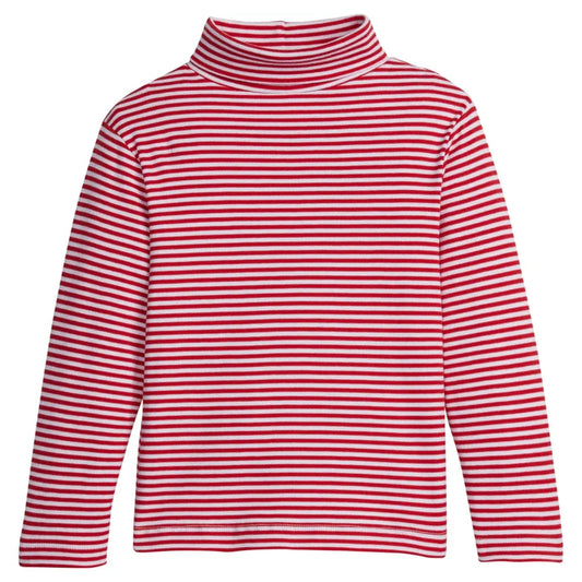 LE Striped Turtleneck-Red