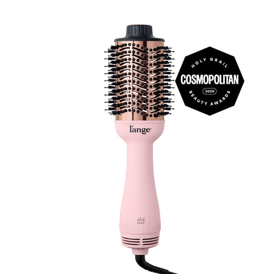 L'ange Le Volume 75MM Blush hair volumizing brush dryer, displayed  on a white background, featuring a Cosmopolitan Holy Grail Beauty Awards 2026 badge