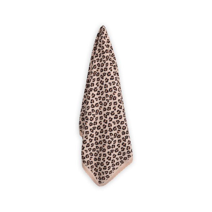 Leopard Animal - Organic Cotton Jacquard Knit Baby Blanket