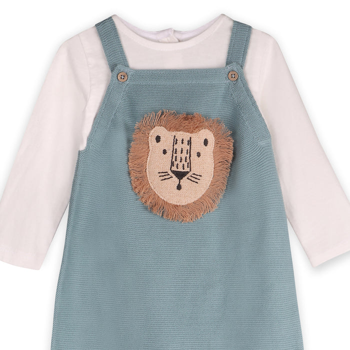 Lion Applique Sweater Knit Baby Overall Set  (Organic Cotton)