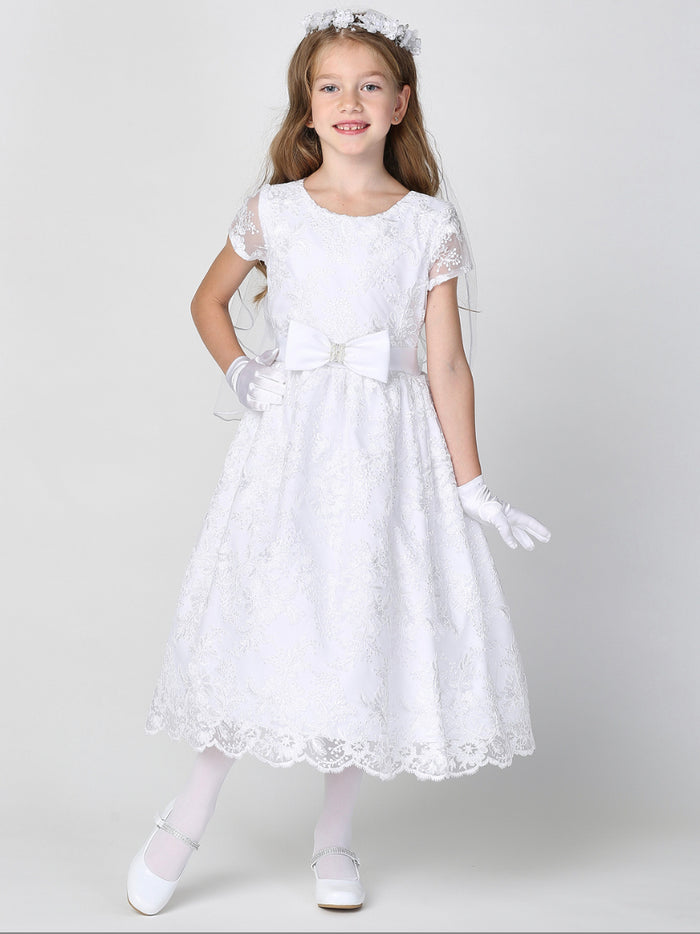 Lito Corded/Emb Tulle w/ Sequins-White