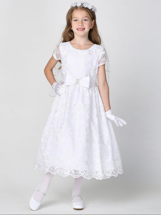 Lito Corded/Emb Tulle w/ Sequins-White