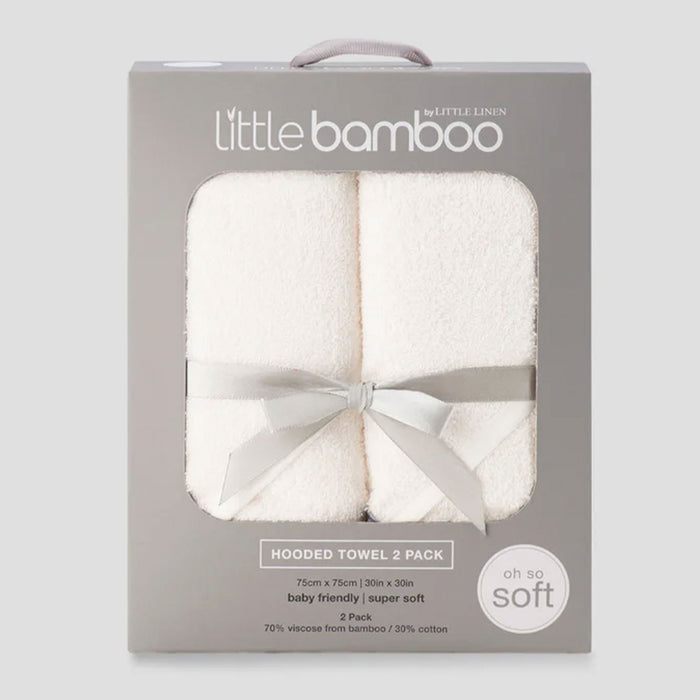 Little Bamboo Baby Hooded Towel 2PK - Natural