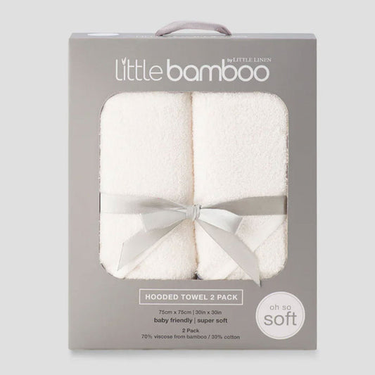Little Bamboo Baby Hooded Towel 2PK - Natural