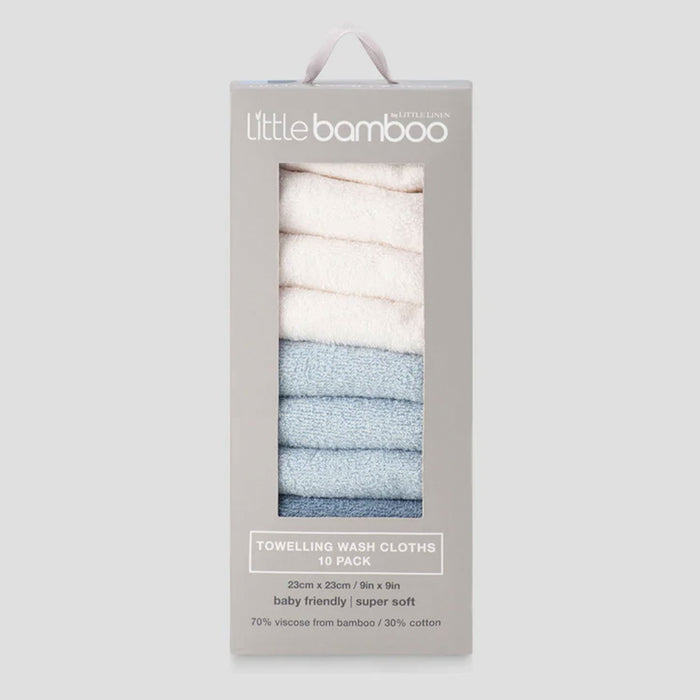 Little Bamboo Towelling Washer - Retro Blue