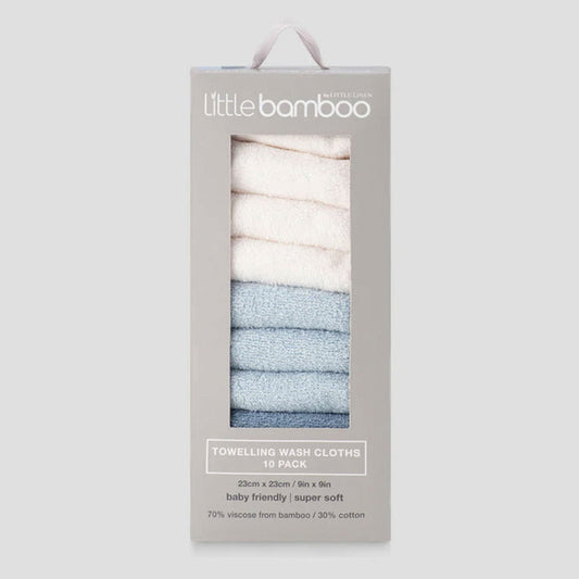 Little Bamboo Towelling Washer - Retro Blue