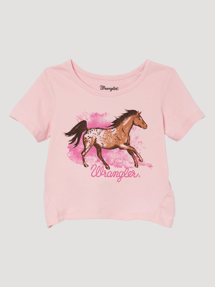 Little Girl's Wrangler 112344360 Pink Prancing Horse Tee  *CLOSEOUT*