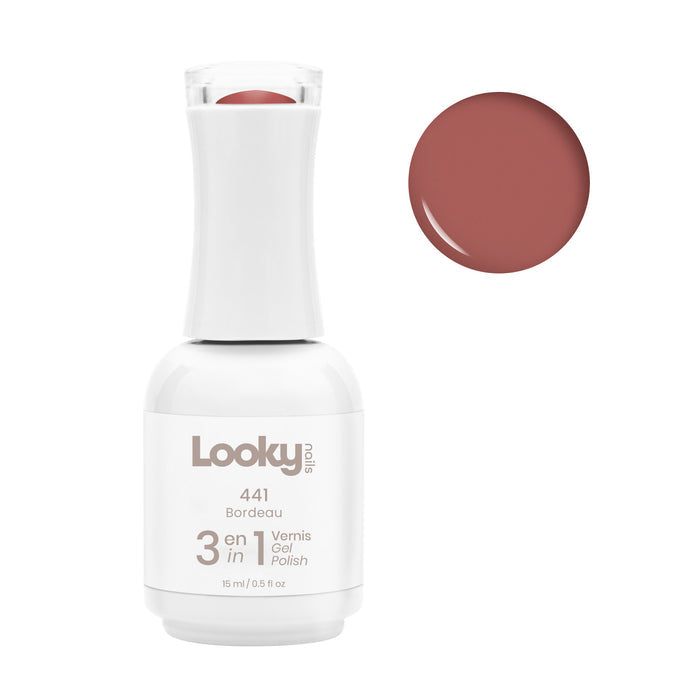 Looky Vernis Gel 3 en 1 #441 Bordeau (Collection Sarah Couture)