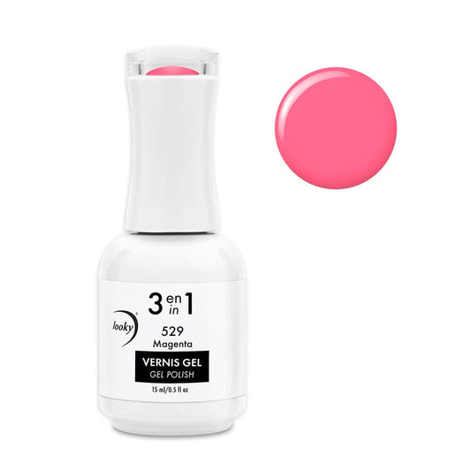 Looky Vernis Gel 3 en 1 #529 Magenta (Collection Néon)