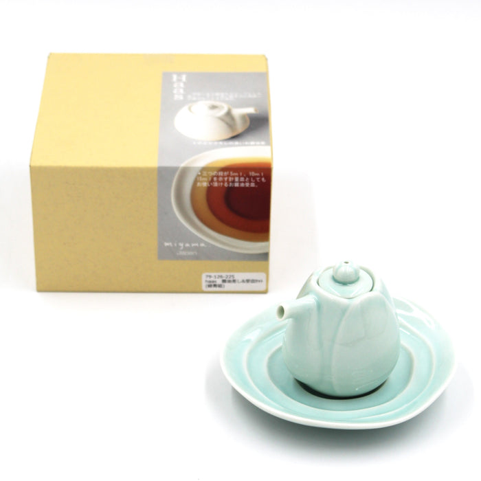 Lotus Bluegreen Soy Sauce Cruet and Saucer Set