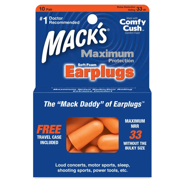Maximum Protection Soft Foam Ear Plugs 10 Pair