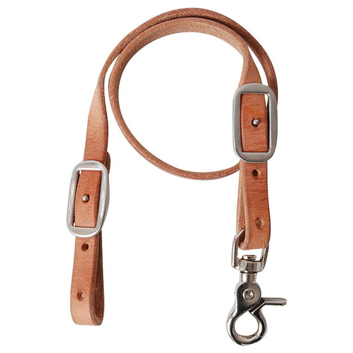 Martin Saddlery Breast Collar Wither Strap Natural Harness Leather with one scissor snap. 
Shown coiled