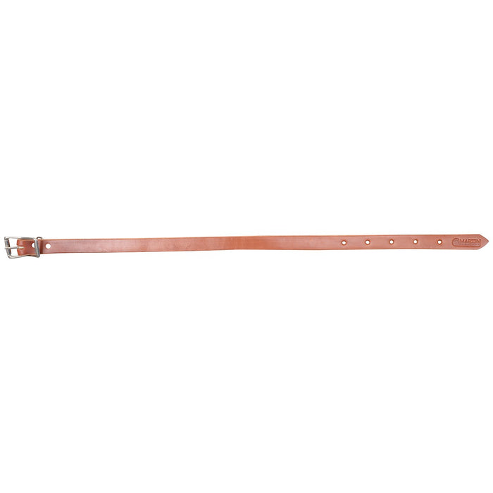 Tan harness leather breast collar tug to attach side of breast collar.