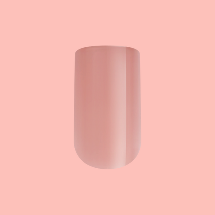 Mauve Gloss - Press-On | Medium | Square showing a single glossy mauve medium square false nail on pink background